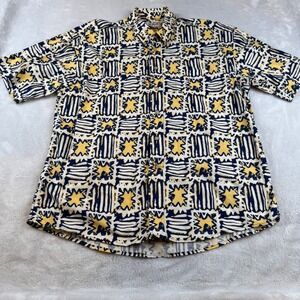 Alexander Martin Men's XL XG Cotton Abstract Print Button Up Shirt